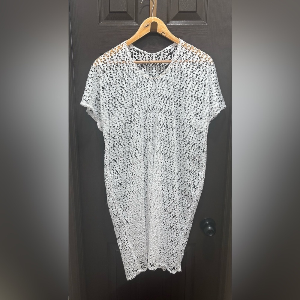 White Oversized Relaxed T-Shirt Coverup